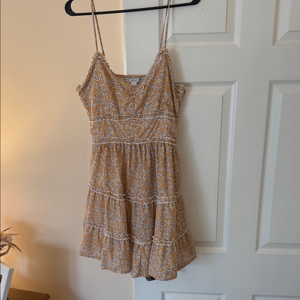 HYFVE Floral Mini Dress - Tan and White